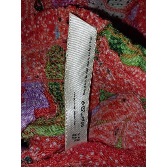 Free People Fp One Suki Off The Shoulder Blouse Top Ruffle Floral Printed Small - Picture 5 of 6